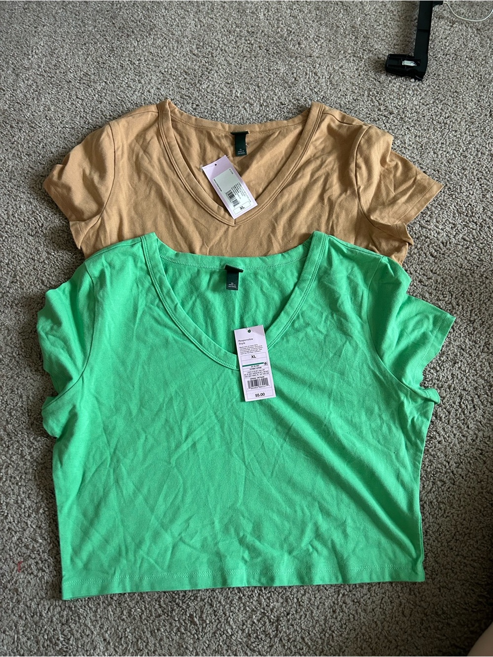wild fable V-Neck Short Sleeve Tops - Mint Green & Tan